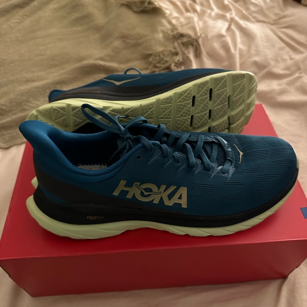 Hoka Profly running shoes size 11.5  Blue with Seafoam green soul